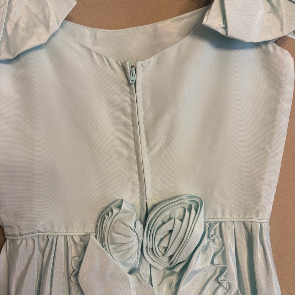 Light Blue Ruffled Strap Maxi Dress - Picture 6 of 11